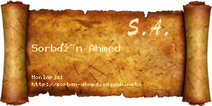 Sorbán Ahmed névjegykártya